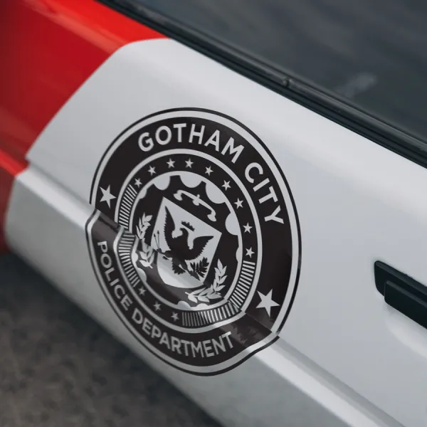 2x Pair Side GCPD Gotham City Police Department James Jim Gordon Detective Bruce Wayne Enterprises Superhero Comic Car Vinyl Sticker Decal>