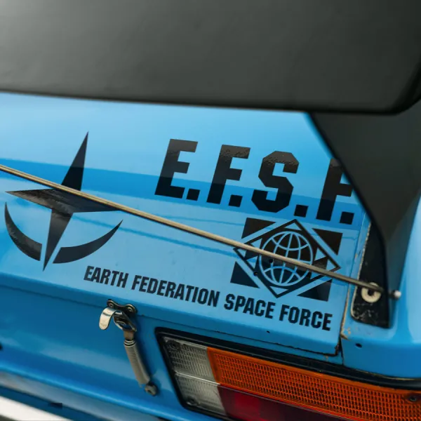 2x Pair Earth Federation Space Forces EFSF EFF Anime Manga Car Vinyl Sticker Decal>