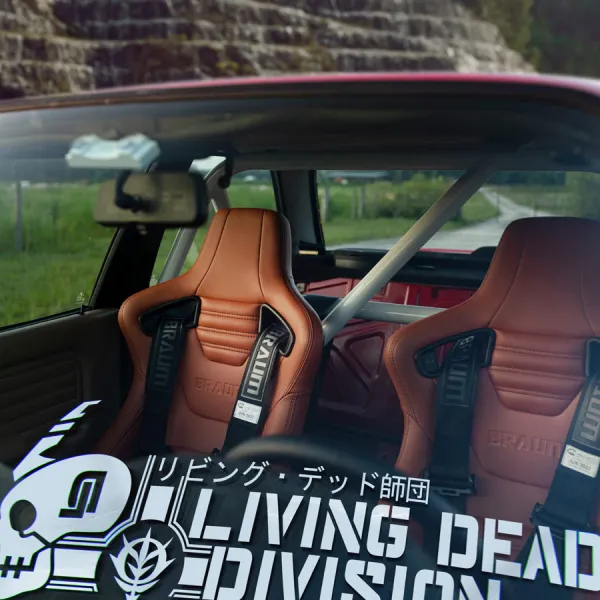 2x Pair Living Dead Division Skull Principality of Zeon Thunderbolt Anime Manga Car Vinyl Sticker Decal>