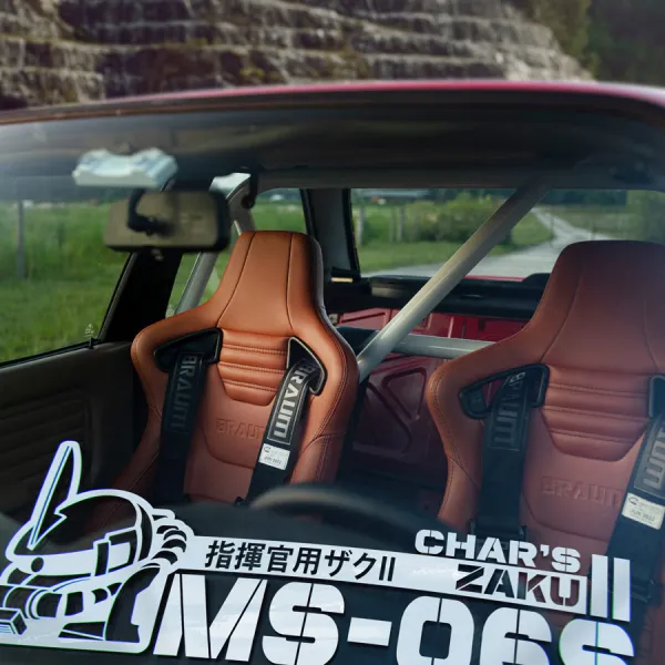 2x Pair MS-06S Zaku II v2 Commander Type Char Aznable 指揮官用ザクII Principality of Zeon Anime Manga Car Vinyl Sticker Decal>