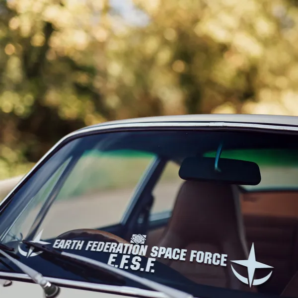 Earth Federation Space Forces EFSF EFF RX-78-2 Amuro Ray Banner Windshield Anime Manga Car Vinyl Sticker Decal>