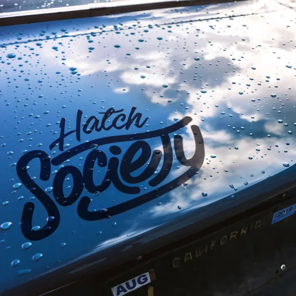 2x Pair Hatch Society v2 Hatchback Culture Crew EG6 EK9 Kanjozoku Stance Slammed Camber Low Tuning JDM Drift Racing Car Vinyl Sticker Decal>