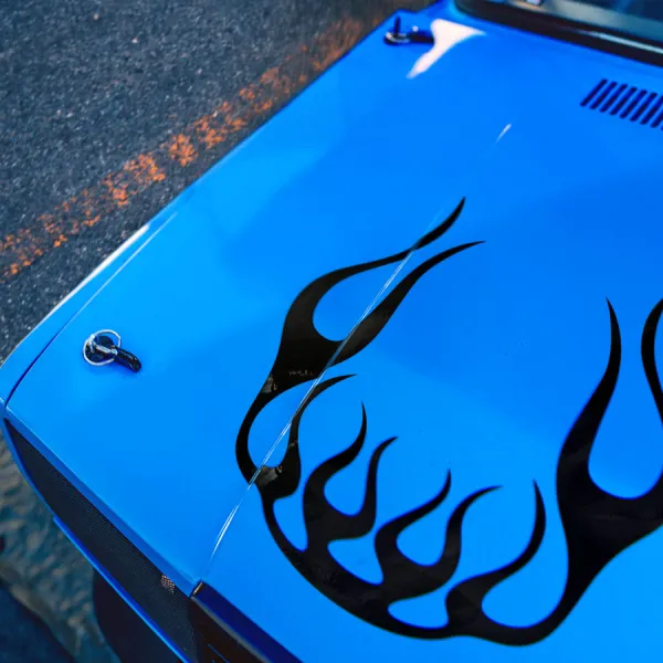 Hood Flame v1 Pinstripe Fire Tribal Hot Rod Vintage Street Drag Night Run Racing Speed Drift Circuit Outlaw Tuning Track Warrior Muscle Car Vinyl Sticker Decal>
