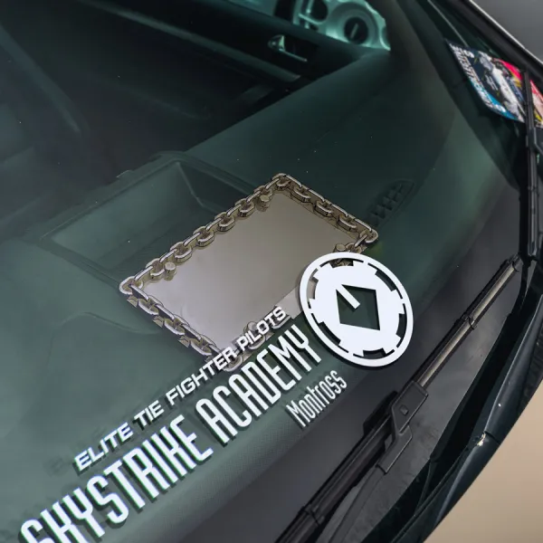 2x Pair Skystrike Flight Academy Montoros TIE Fighter Interceptor Imperial Pilot Training Wedge Antilles Galactic Empire Force Car Vinyl Sticker Decal>