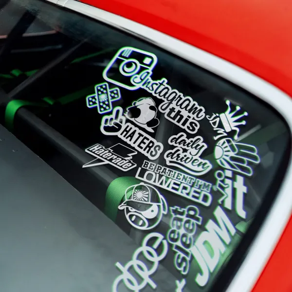 JDM Bomb Style Domo Kun Eat Sleep Daily Driven Haters Lowered Dope Racing Drift Build Tuning Car Vinyl Sticker Decal>