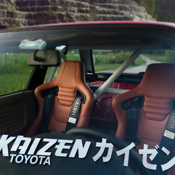 2x Pair Kaizen Philosophy トヨタ JDM Lifestyle Heritage Street Racing Spirit Drift Kanji Katakana Low Stance Build Car Vinyl Sticker Decal>