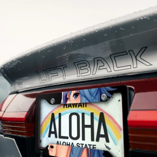 Aqua v1 Fantasy World Goddess Water Axis Order Belzerg Anime Sexy Hot Girl Otaku Weeb Printed Aluminum Composite Car License Plate Frame>