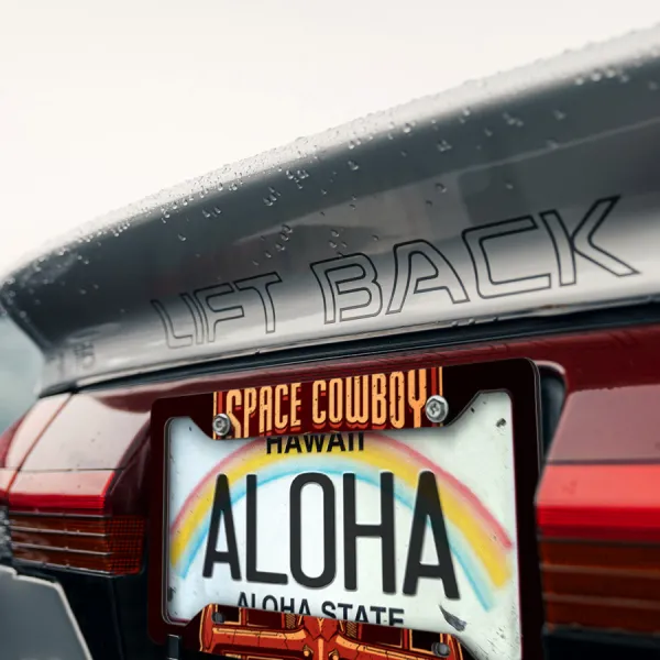 Space Cowboy v4 Swordfish II Mono Racer Anime Printed Aluminum Composite Car License Plate Frame>