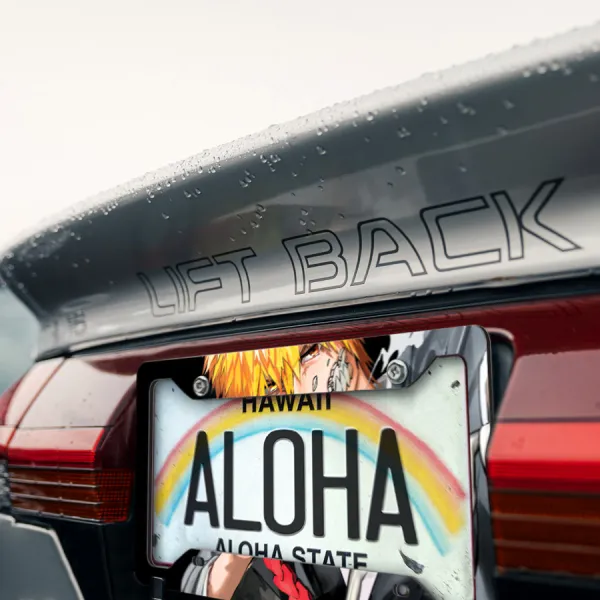 Ichigo Kurosaki v3 Shinigami Hollow Quincy Karakura Soul Society Zangetsu Getsuga Tensho Anime Manga Printed Aluminum Composite Car License Plate Frame>