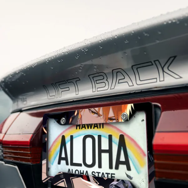 Ichigo Kurosaki v4 Shinigami Hollow Quincy Karakura Soul Society Zangetsu Getsuga Tensho Anime Manga Printed Aluminum Composite Car License Plate Frame>