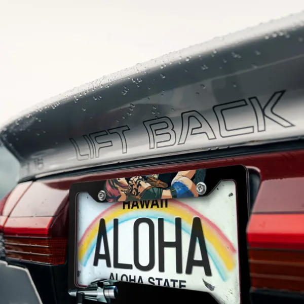 Revy Rebecca Lee Two Hands Guns Modified Beretta 92F Tatoo Anime Girl Manga Girl Waifu Smoke Printed Aluminum Composite Car License Plate Frame>