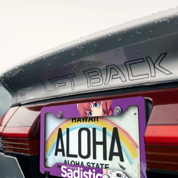 Miu Amano v2 Idol Oneesan Sadistic Older Sister Cafe Stile Sexy Hot Boobs Anime Manga Girl Printed Aluminum Composite Car License Plate Frame>