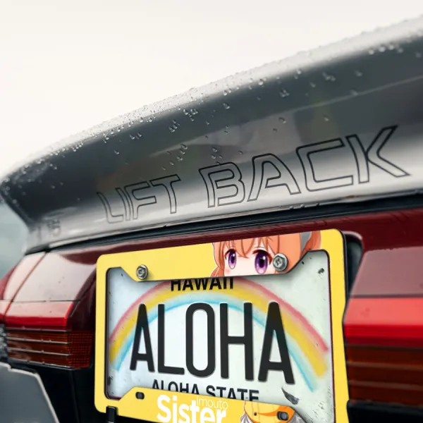 Mafuyu Hoshikawa v2 Idol Imouto Sister Cafe Stile Sexy Hot Boobs Anime Manga Girl Printed Aluminum Composite Car License Plate Frame>