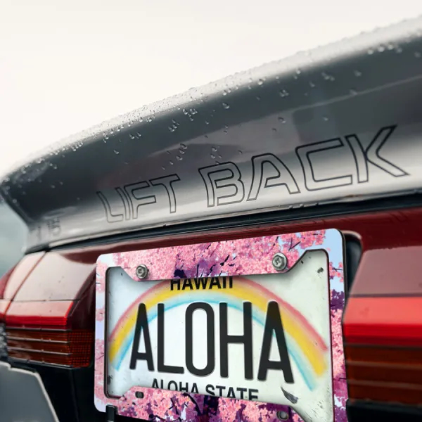 Cherry Blossom Tree JDM Japanese Style JDM Kawaii Otaku Weeb Printed Aluminum Composite Car License Plate Frame>