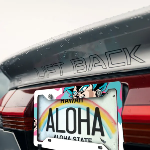 Vegetto v3 Vegito Vegerot Super Saiyan Blue Son Goku Vegeta Potara Earrings Z Super DBZ Kai Manga Anime Goku Printed Aluminum Composite Car License Plate Frame>