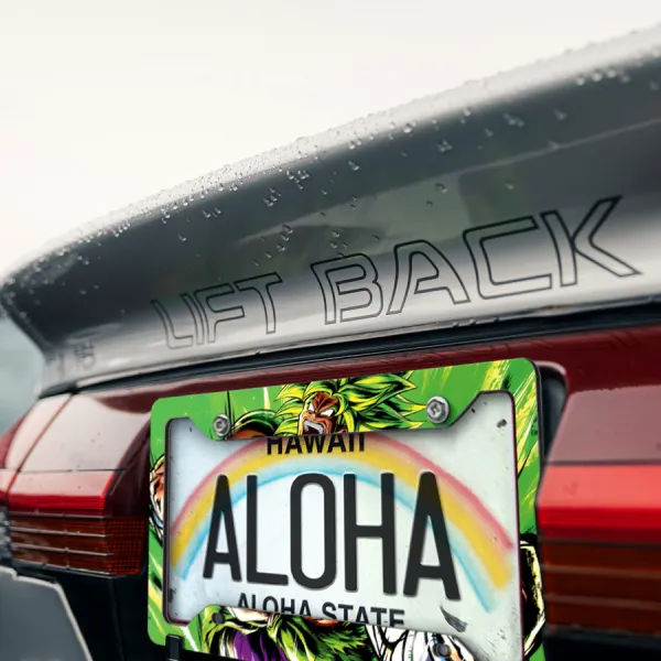 Broly v2 Green Triple Legendary Super Saiyan Paragus Frieza Force X Scar Universe 7 Z DBZ  Anime Manga Printed Aluminum Composite Car License Plate Frame>