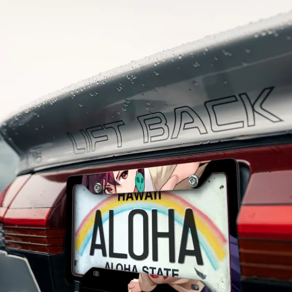 Momo Ayase v2 Paranormal Turbo-Granny Spirit Medium Okarun Waifu Girl Anime Manga Printed Aluminum Composite Car License Plate Frame>