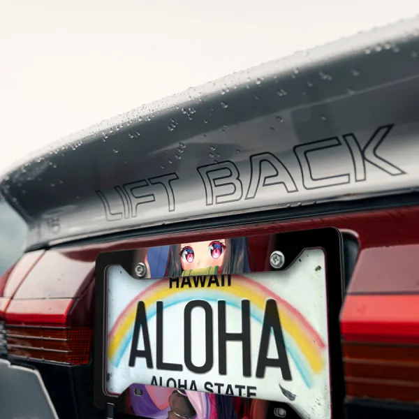 Nezuko Kamado v2 Bamboo Gag Cute Otaku Waifu Demon Anime Manga Anime Manga Printed Aluminum Composite Car License Plate Frame>