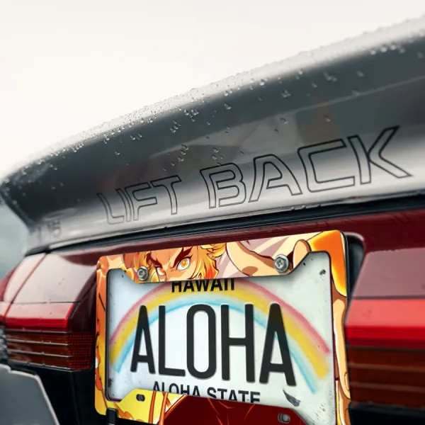 Kyojuro Rengoku v1 Flame Hashira Breathing Demon Corps Otaku Anime Manga Printed Aluminum Composite Car License Plate Frame>