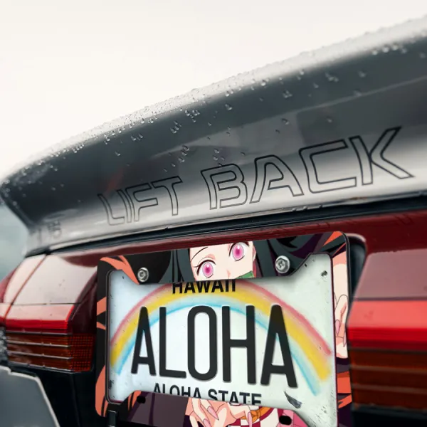 Nezuko Kamado v3 Bamboo Gag Kimono Senpai Otaku Anime Manga Printed Aluminum Composite Car License Plate Frame>