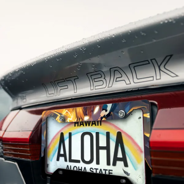 Zenitsu Agatsuma v1 Thunder Breathing Demon Corps Orange Haori Blade Katana Anime Manga Printed Aluminum Composite Car License Plate Frame>