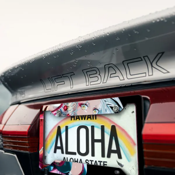 Daki v1 Ume Eyes Upper Rank Six Twelve Kizuki Six Oiran Doma Gyutaro Blade Katana Waifu Girl Anime Manga Printed Aluminum Composite Car License Plate Frame>