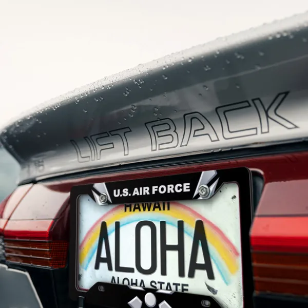 USA US Air Force Patriotic Eagle Star Printed Aluminum Composite Car License Plate Frame>