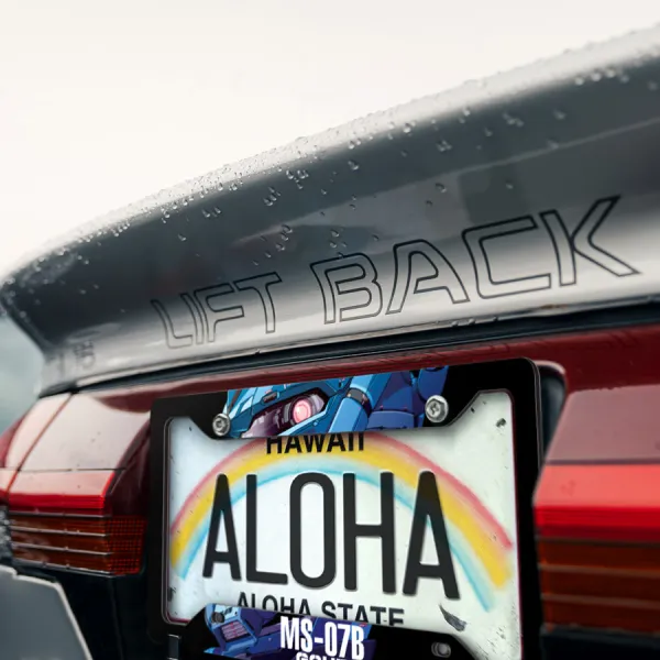 MS-07B Gouf v1 Ramba Ral Combat Ground Type Axe Principality Zeon Space Strike Fleet Mecha Robot Anime Manga Printed Aluminum Composite Car License Plate Frame>