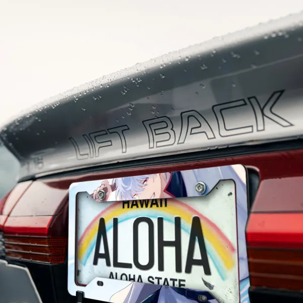 Gintoki Sakata v1 Yorozuya White Yaksha Demon Shiroyasha Samurai Yukata Anime Manga Printed Aluminum Composite Car License Plate Frame>