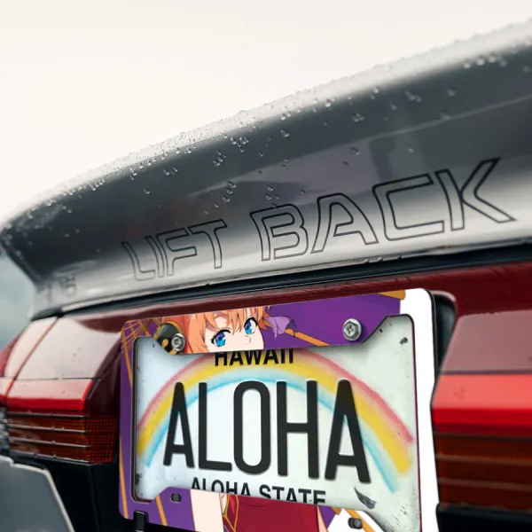 Kagura v1 Yorozuya Amanto Yato Tribe Cheongsam China Girl Sadaharu Anime Manga Printed Aluminum Composite Car License Plate Frame>