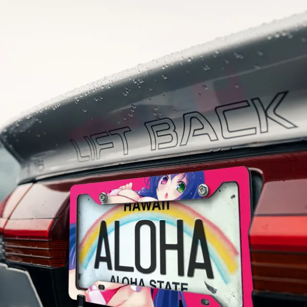 Tomo Asama v1 Student Musashi Ariadust Academy Sexy Hot Anime Manga Girl Printed Aluminum Composite Car License Plate Frame>