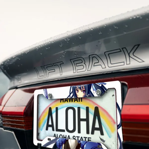 Futayo Honda v1 Mikawa Security Corps Musashi Ariadust Academy Sexy Hot Anime Manga Girl Printed Aluminum Composite Car License Plate Frame>