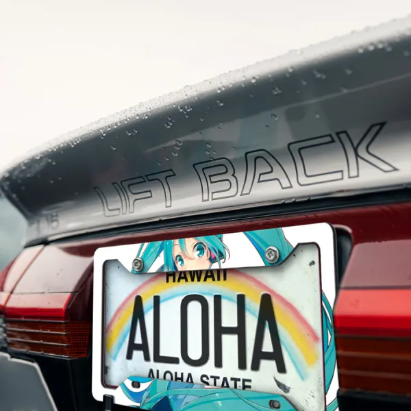 Miku 01 v3 Vocaloid Virtual Idol Singer Weeb Otaku Waifu Anime Manga Girl  Printed Aluminum Composite Car License Plate Frame>