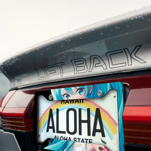 Miku 01 v4 Vocaloid Virtual Idol Singer Weeb Otaku Waifu Girl Anime Manga Printed Aluminum Composite Car License Plate Frame>