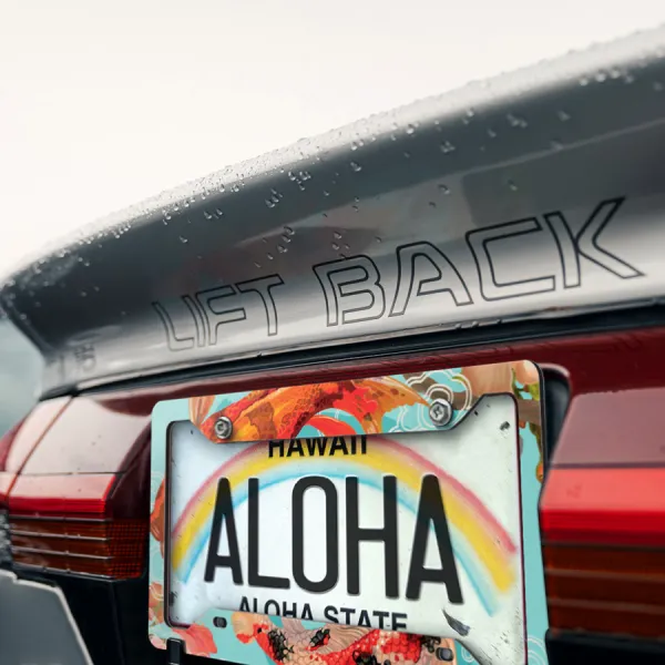 Koi Fish Golden Carp JDM Japanese Style JDM Kawaii Otaku Weeb Printed Aluminum Composite Car License Plate Frame>