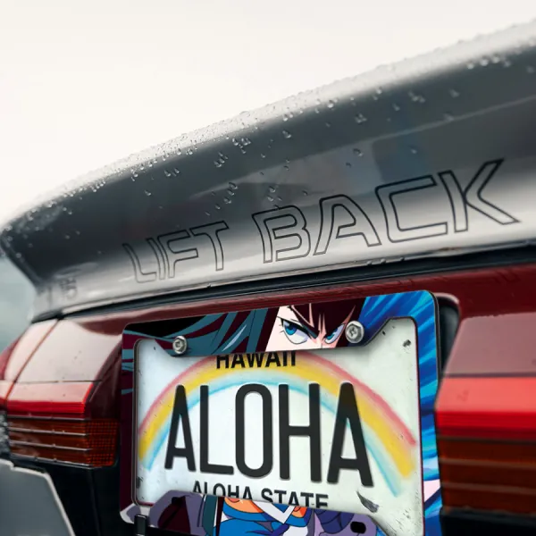 Satsuki Kiryuin v5 Three Star Goku Uniform Honnouji Academy REVOCS Otaku Anime Manga Printed Aluminum Composite Car License Plate Frame>