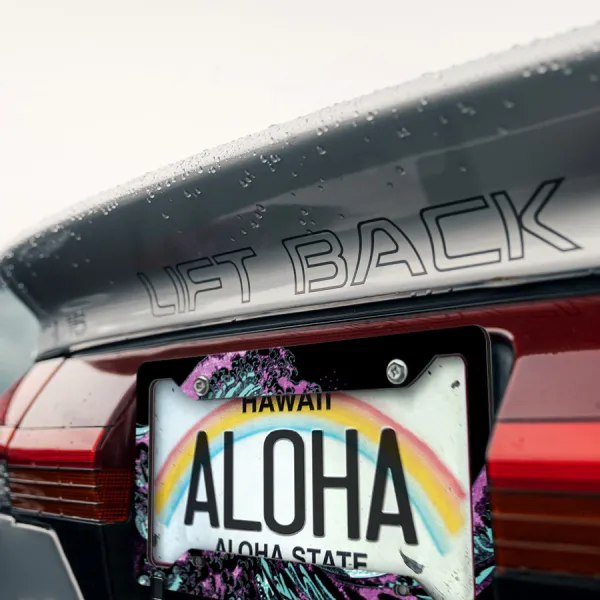 Great Wave Kanagawa v1 JDM Nippon Japanese Rising Sun Stance Show Event Race Otaku Printed Aluminum Composite Car License Plate Frame>