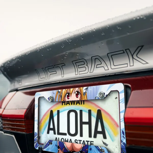 Astraea V2 Angeloid Type Delta Tomoki Sakurai Synapse Sexy Hot Girl Weeb Otaku Anime Manga Printed Aluminum Composite Car License Plate Frame>