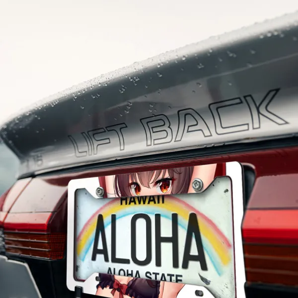 Megumin v1 Arch Wizard Magic Crimson Demon Belzerg Fantasy World Anime Sexy Hot Girl Printed Aluminum Composite Car License Plate Frame>