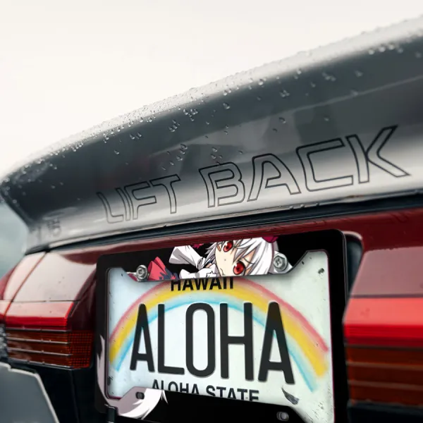 Momiji Inubashiri v2 White Wolf Tengu Vigilante Youkai Mountain Girl Waifu Anime Manga Printed Aluminum Composite Car License Plate Frame>