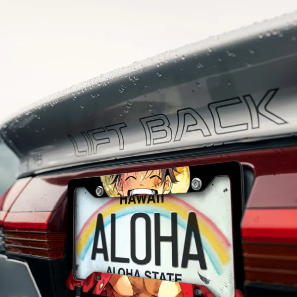 Monkey D Luffy v3 Captain King Straw Hat Grand Fleet Pirates Gomu Gomu no Mi Devil Fruit Anime Manga Printed Aluminum Composite Car License Plate Frame>