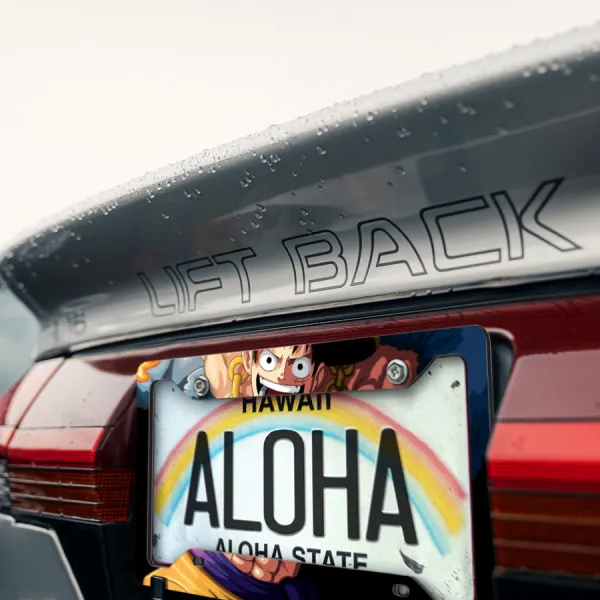 Monkey D Luffy v4 Captain King Straw Hat Grand Fleet Pirates Gomu Gomu no Mi Devil Fruit Anime Manga Printed Aluminum Composite Car License Plate Frame>