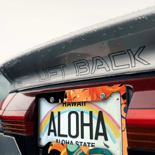 Nami v1 Cat Burglar Navigator Straw Hat Grand Fleet Pirates Tatoo Ginger Orange Hair Waifu Girl Anime Manga Printed Aluminum Composite Car License Plate Frame>