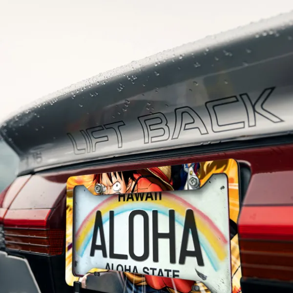 Monkey D Luffy Straw Hat Brook Yamato Pirates Captain King Devil Fruit Anime Manga Printed Aluminum Composite Car License Plate Frame>