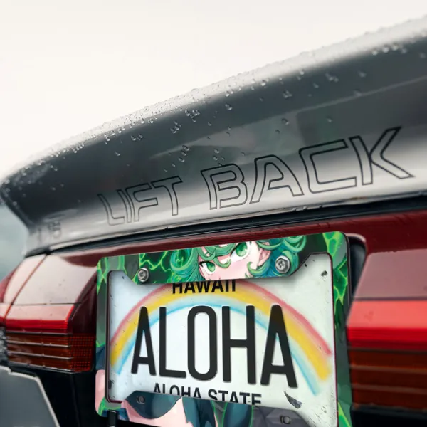 Tatsumaki v1 Tornado of Terror S-Class Rank 2 Hero Association Esper Psychic Sisters Fubuki Waifu Anime Manga Printed Aluminum Composite Car License Plate Frame>