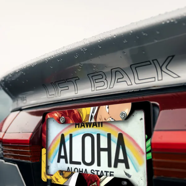 Saitama v2 Master Senpai Caped Baldy A-Class Rank 39 Hero Association Power The Fist Anime Manga Printed Aluminum Composite Car License Plate Frame>