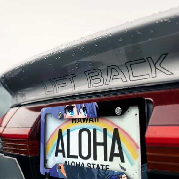 Tsumiki Miniwa Purple Hair Ahoge Student High School Nekoge Cute Girl Waifu Anime Manga Printed Aluminum Composite Car License Plate Frame>