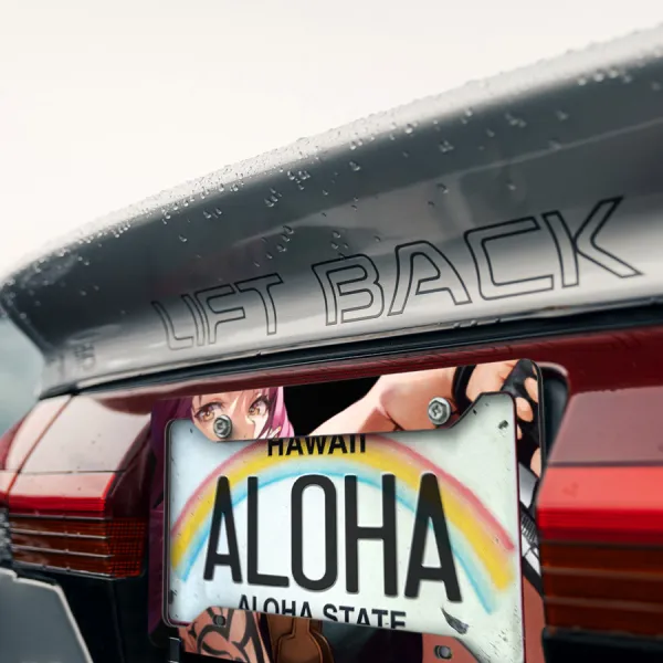 Revy v2 Rebecca Lee Two Hands Guns Modified Beretta 92F Rock Dutch Tatoo Girl Waifu Girl  Printed Aluminum Composite Car License Plate Frame>