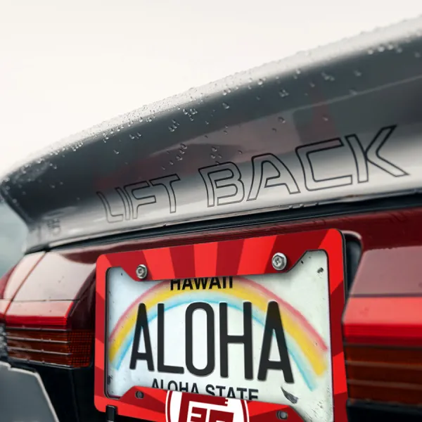 TEQ Rising Sun Japan Printed Aluminum Composite Car License Plate Frame>