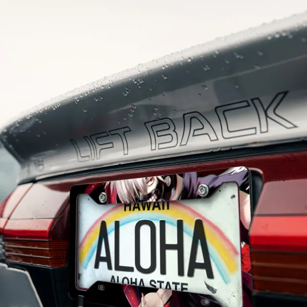 Ken Kaneki v4 One-Eyed King Eyepatch Mask Kagune Anteiku Quinx Smile Teeth Otaku Weeb Anime Manga Printed Aluminum Composite Car License Plate Frame>